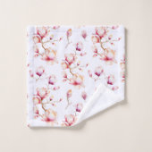 Motif rose Magnolia {choisissez votre couleur} (Gant de toilette)