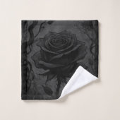 Motif Rose noir (Gant de toilette)