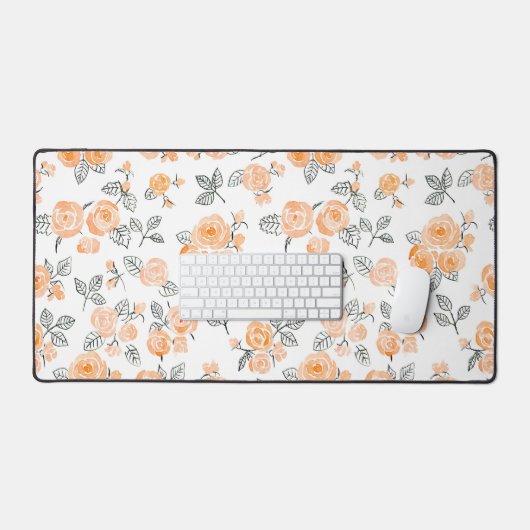 Motif rose Peach (Clavier et souris)