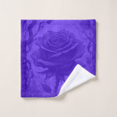 Motif Rose profond violet (Gant de toilette)