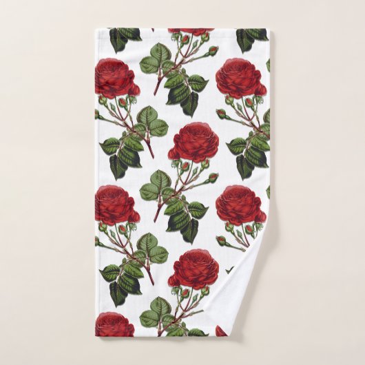 Motif Rose Red Long Stem (Serviette à main)