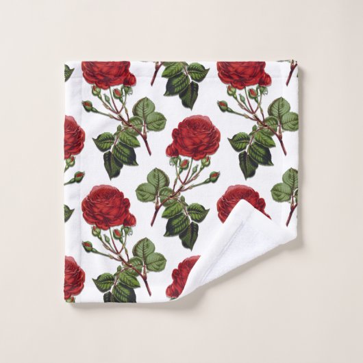 Motif Rose Red Long Stem (Gant de toilette)