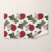 Motif Rose Red Long Stem (Serviette à main)