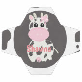 Motif rose Vache mignon Monogramme Nom Bal de Foot (Plat)