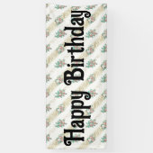 Motif Rose vintage - Bannière personnalisée (Vertical)