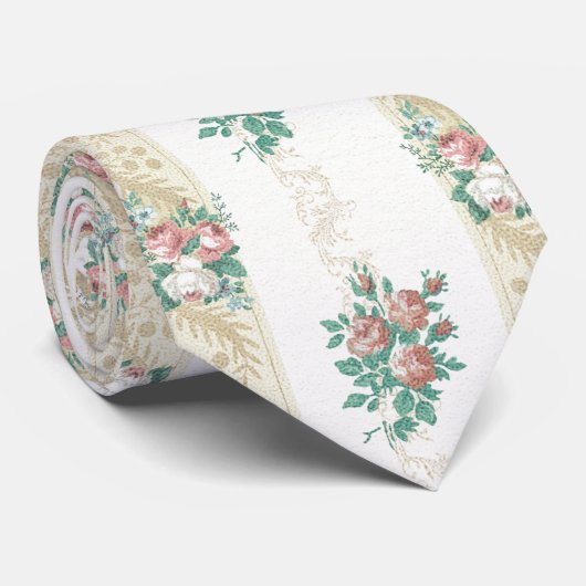 MOTIF ROSE VINTAGE - CRAVATE (Roulé)