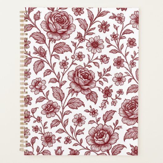 Motif Rose Vintage rouge foncé (Devant)