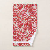 Motif rouge Abstrait de flocon de neige #10 ID1009 (Serviette à main)