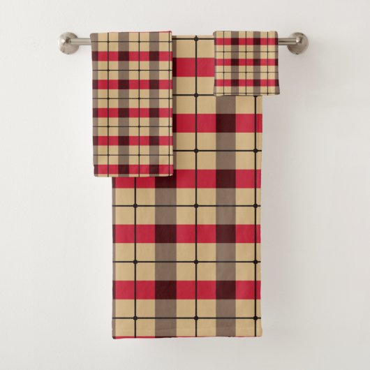 Motif rouge, beige et vert (En situation)