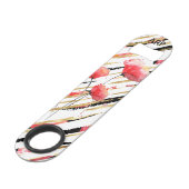 Motif rouge blanc de pavot d'or noir de *~* (Dos Angle)