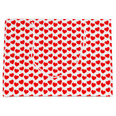Motif rouge de coeur sur le grand sac blanc de (Devant)
