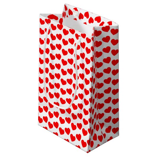 Motif rouge de coeur sur le petit sac blanc de (Devant Angle)