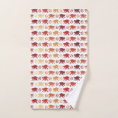 Motif rouge de singes (Serviette à main)