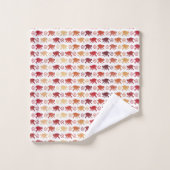 Motif rouge de singes (Gant de toilette)
