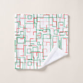 Motif rouge et vert élégant (Gant de toilette)