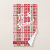 Motif rouge Gold Plaid N° 2 ID1009 (Serviette à main)