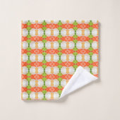 Motif rouge, orange et vert (Gant de toilette)