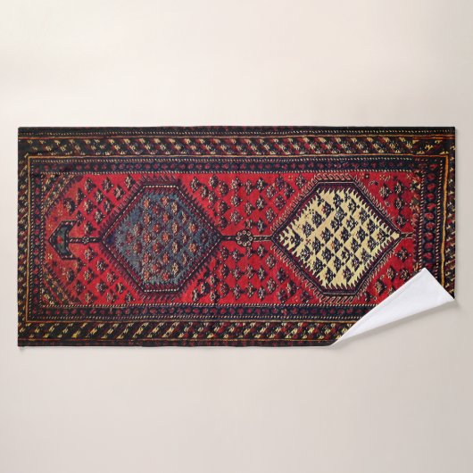 Motif rouge oriental  (Serviette de bain)