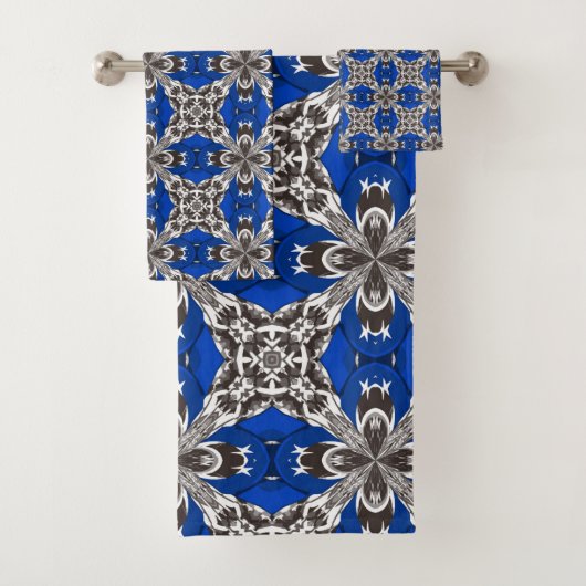 Motif Royal Blue Grey et White Repeat Tile (En situation)
