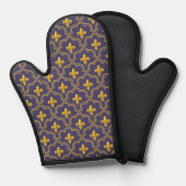 Motif Royal Fleur-de-Lis Violet et Or (Recto/Verso)