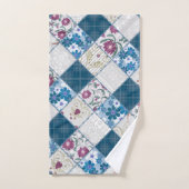 Motif rustique à la mode bleu de chiffons de tissu (Serviette à main)
