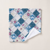 Motif rustique à la mode bleu de chiffons de tissu (Gant de toilette)