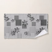 Motif rustique en patchwork noir et blanc rétro (Serviette à main)