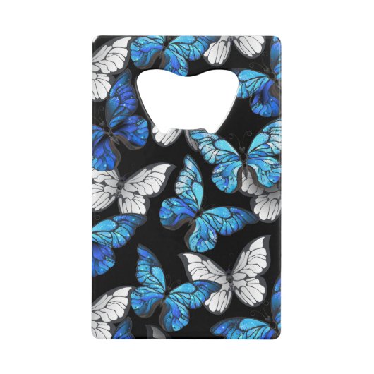 Motif sans couleur foncée avec papillons bleus Mor (Devant)