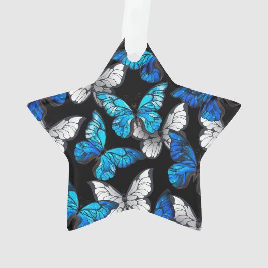 Motif sans couleur foncée avec papillons bleus Mor (dos)