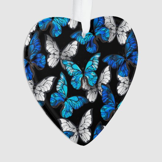 Motif sans couleur foncée avec papillons bleus Mor (devant)