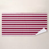 Motif sans couture à rayures blanches et bordeaux (Serviette de bain)