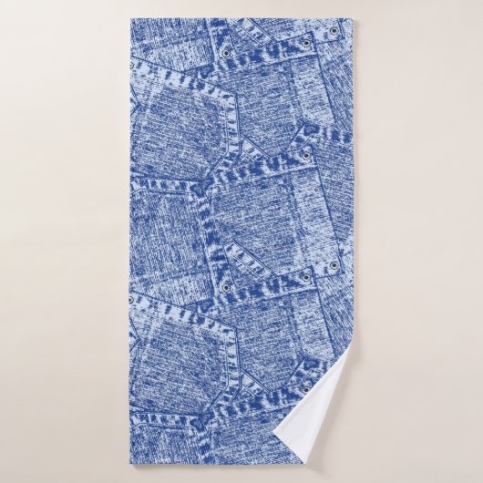 Motif sans couture Abstrait Denim Pockets  (Serviette de bain)
