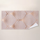 Motif sans couture aux formes feuille or (Serviette de bain)