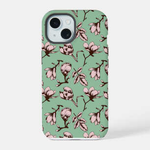 Motif sans couture avec bourgeons floraux des arbr