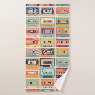 Motif sans couture avec cassettes audio dans un re