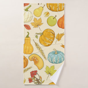 Motif sans couture avec citrouilles, feuilles d'au