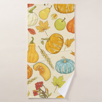 Motif sans couture avec citrouilles, feuilles d'au