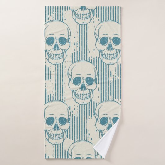 Motif sans couture avec crâne. Dessin libre (Serviette de bain)
