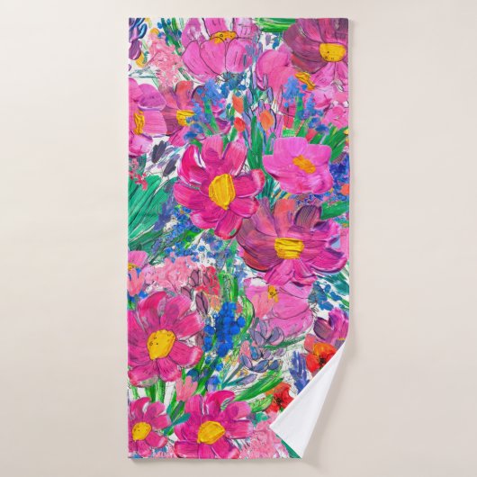 Motif sans couture avec de Belles fleurs. Aquarell (Serviette de bain)
