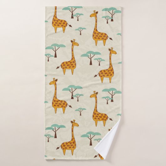 Motif sans couture avec de jolies girafes et des a (Serviette de bain)