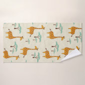 Motif sans couture avec de jolies girafes et des a (Serviette de bain)