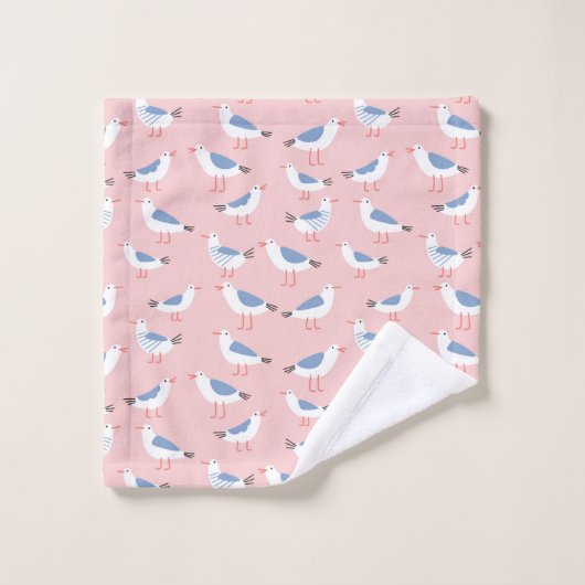Motif sans couture avec de mignons mouettes (Gant de toilette)