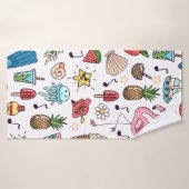 Motif sans couture avec des éléments d'été. illust (Serviette de bain)