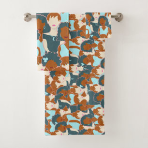 Motif sans couture avec des filles noires et des f