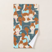 Motif sans couture avec des filles noires et des f (Serviette à main)