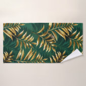 Motif sans couture avec des fougères dorées (Serviette de bain)