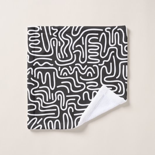 Motif sans couture avec des lignes ondulées à dood (Gant de toilette)