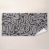 Motif sans couture avec des lignes ondulées à dood (Serviette de bain)