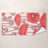 Motif sans couture avec des pavots. (Serviette de bain)