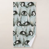 Motif sans couture avec des pingouins mignons (Serviette de bain)